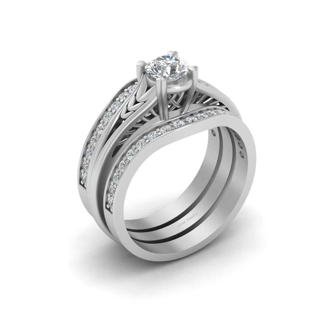SOLITAIRE MOISSANITE ENGAGEMENT RING SET