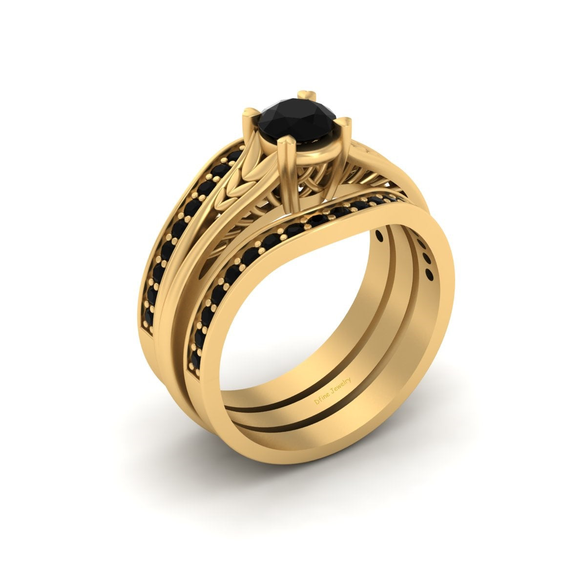 LEAF VINE WEDDING RINGS