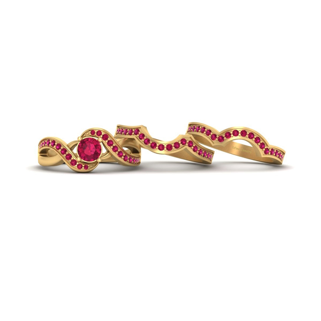 INTERTWINED WEDDING RING SET