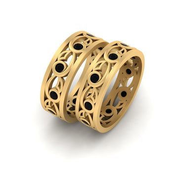 Celtic Wedding Band Set His and Her