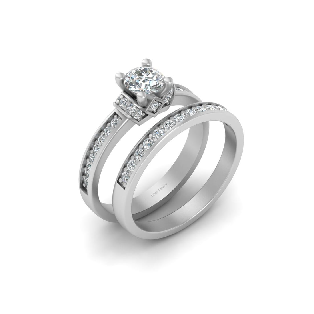 MOISSANITE ENGAGEMENT RING SET