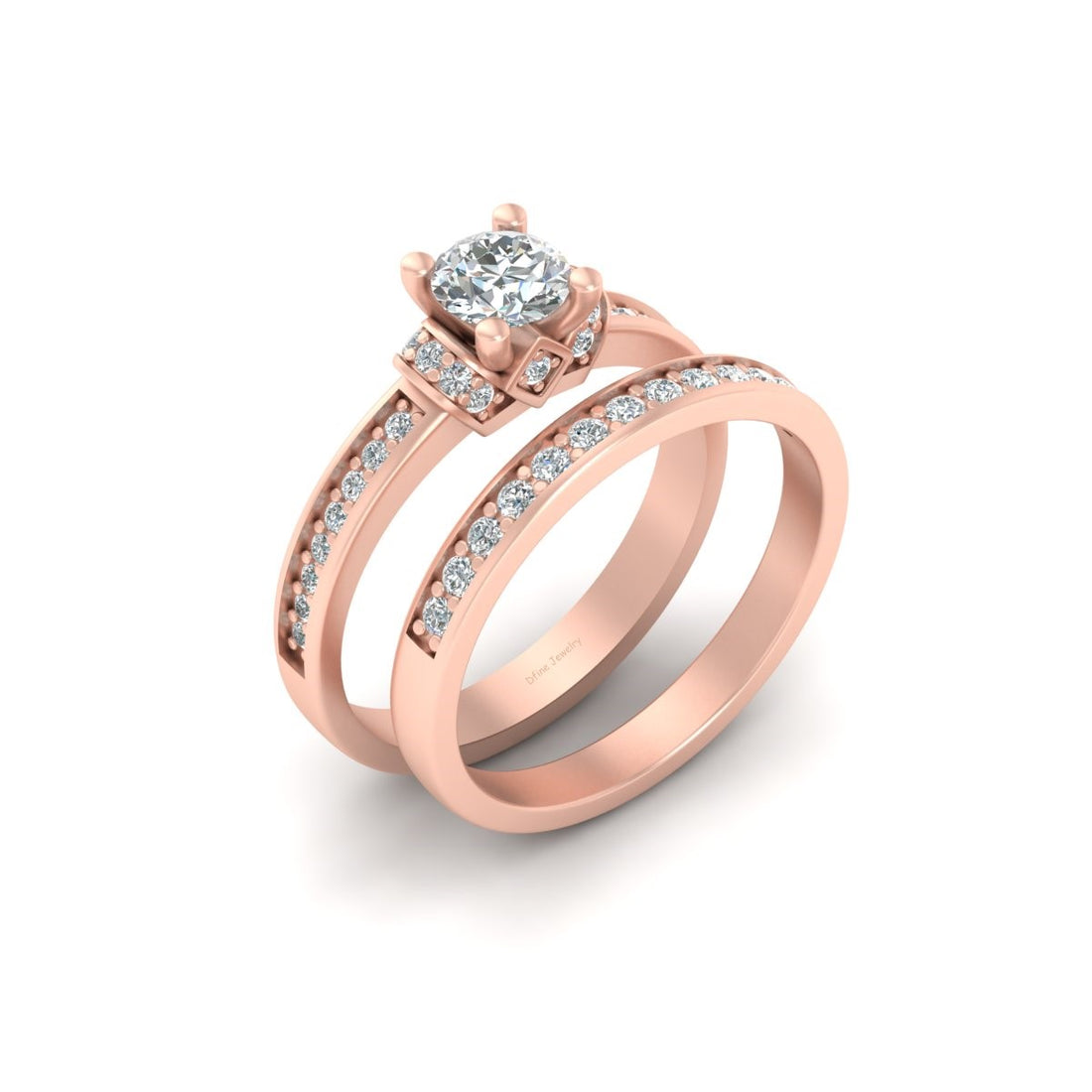 MOISSANITE ENGAGEMENT RING SET