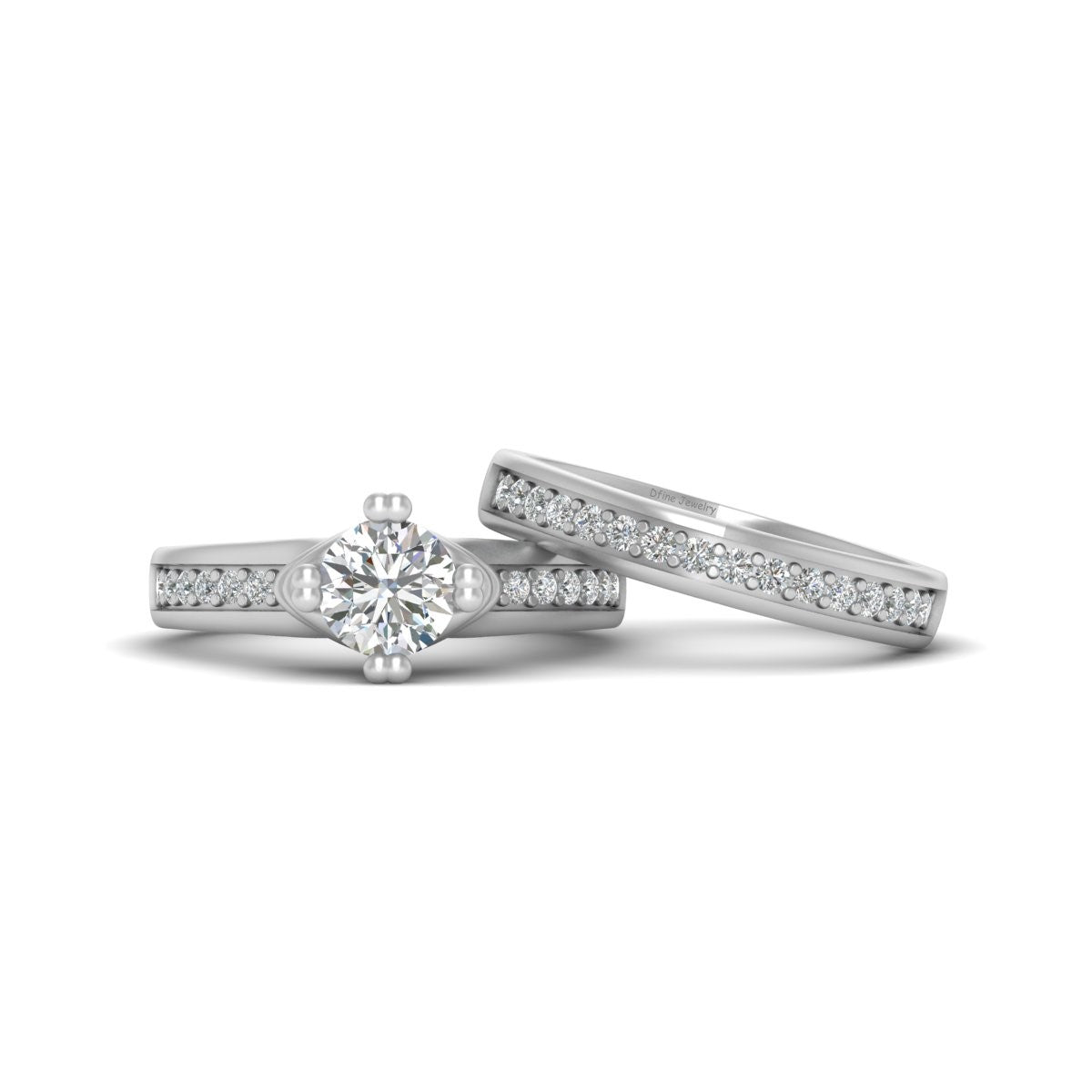 WAVY BASE WEDDING RING SET