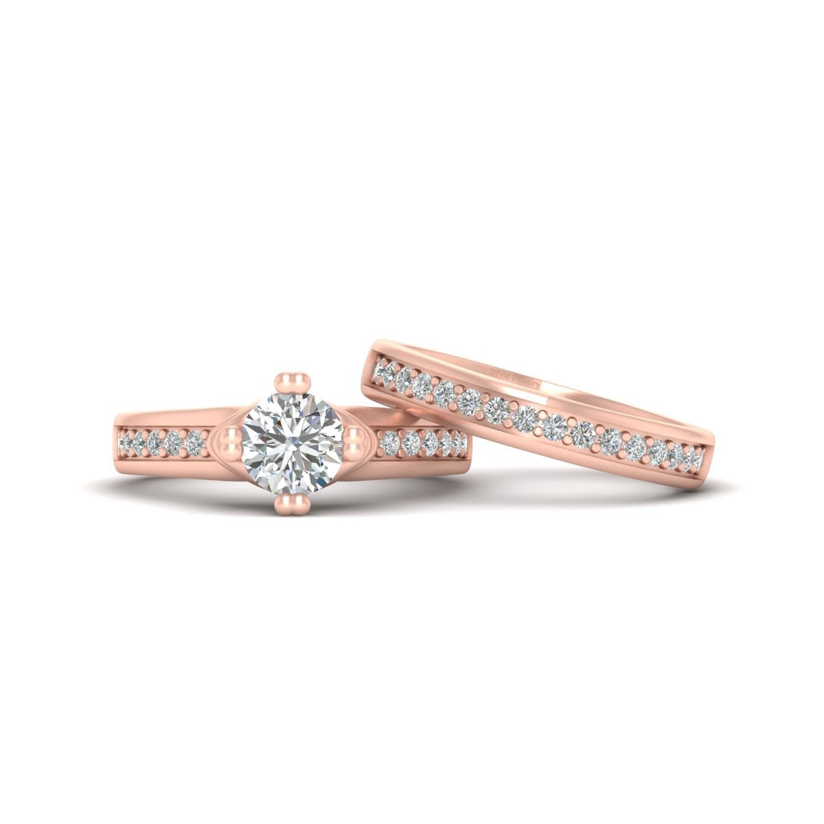 WAVY BASE WEDDING RING SET