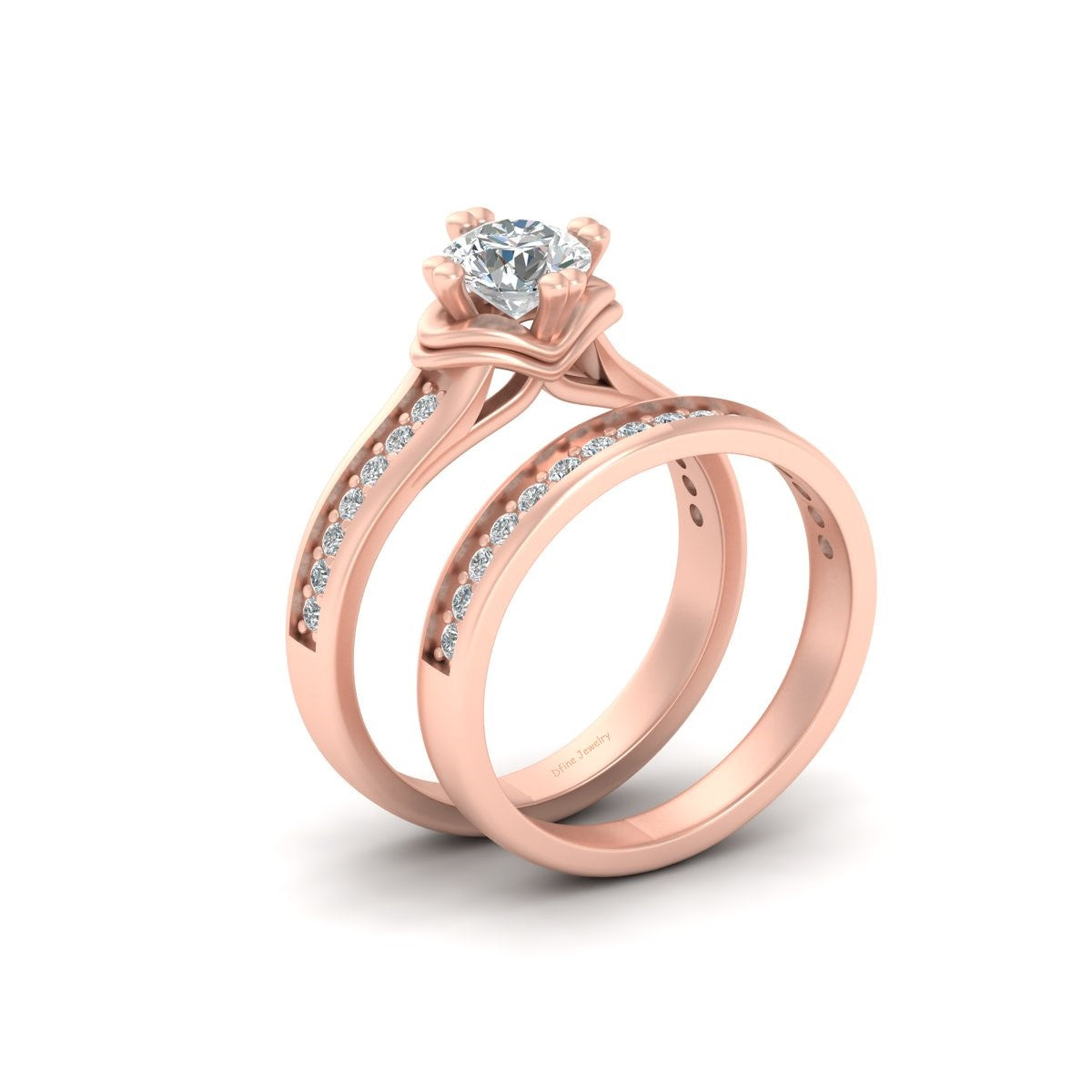 WAVY BASE WEDDING RING SET