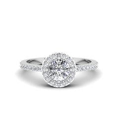 0.75TCW Diamond Engagement Ring Halo Diamond Ring Women