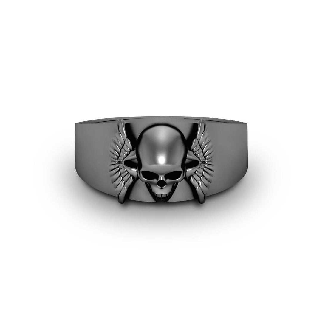 Winged Skull Wedding Ring