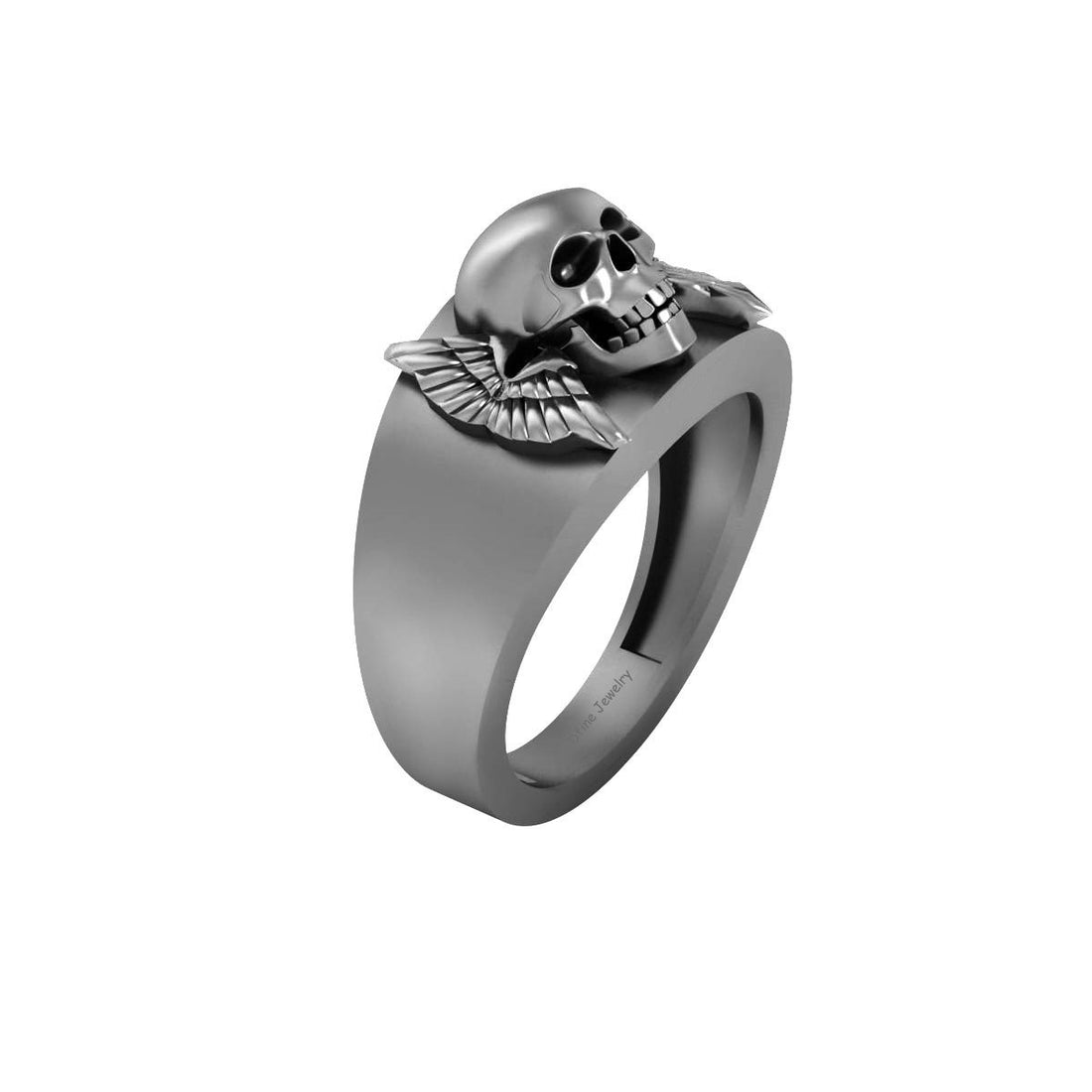 Winged Skull Wedding Ring