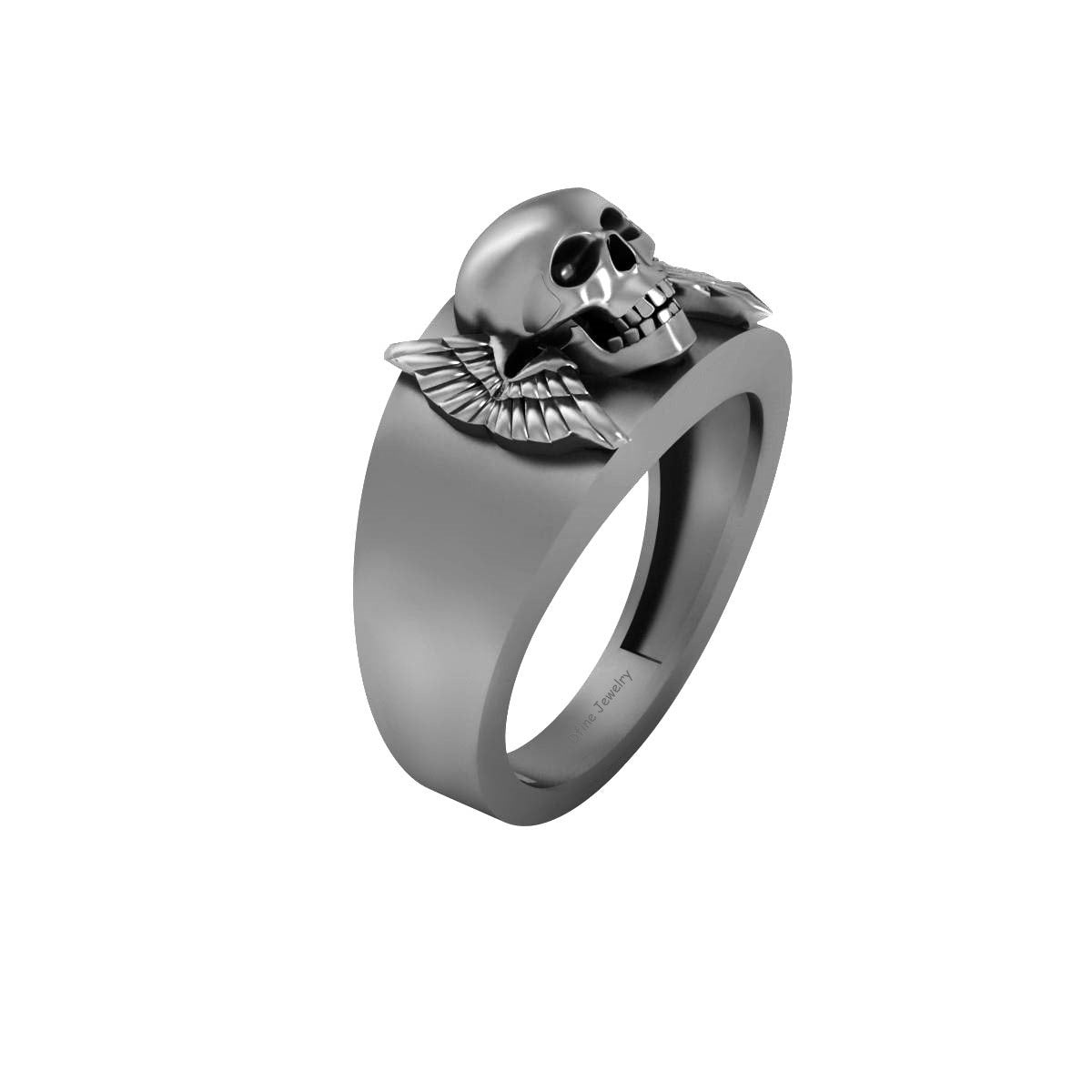 Winged Skull Wedding Ring