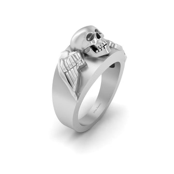 Angel Wings Skull Wedding Ring