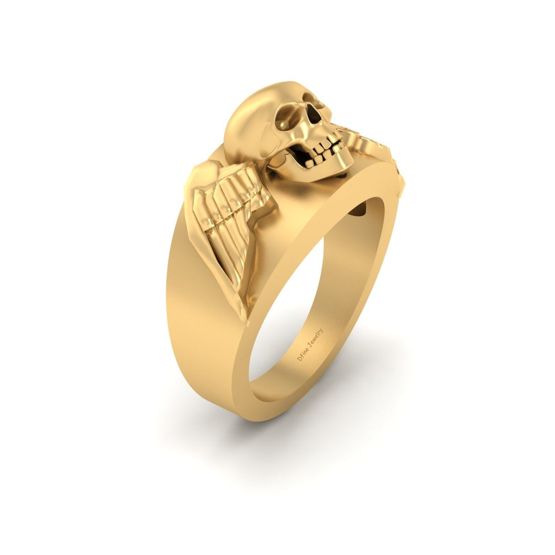 Angel Wings Skull Wedding Ring