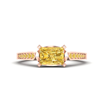 YELLOW CZ ENGAGEMENT RING