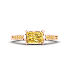 Yellow CZ Engagement Ring Womens Wedding Jewelry
