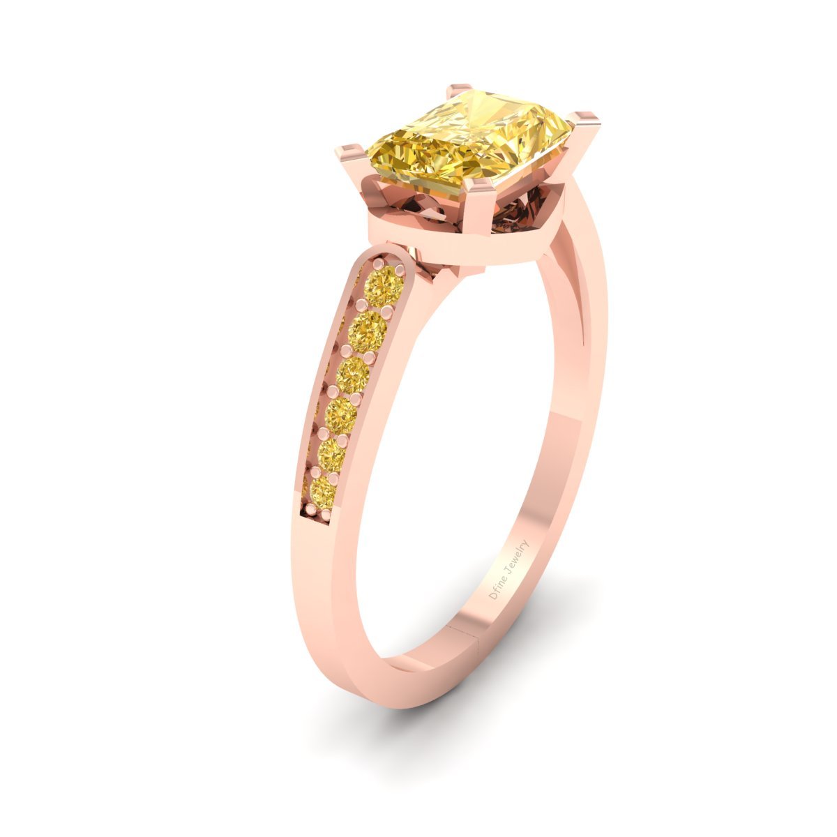 YELLOW CZ ENGAGEMENT RING