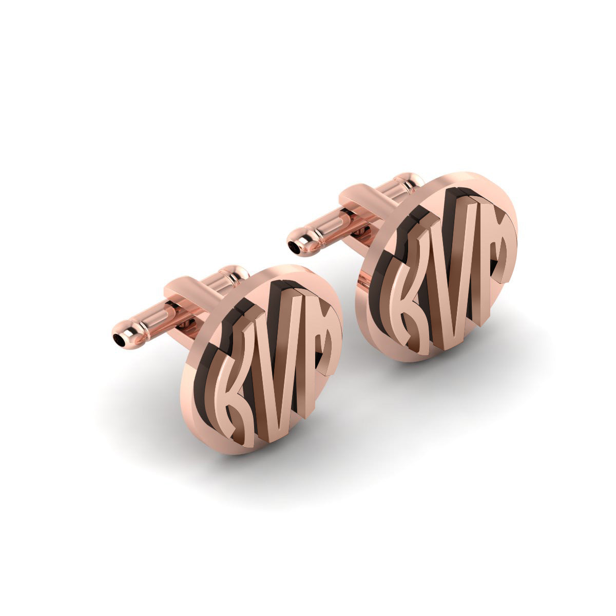 SILVER MONOGRAM CUFFLINKS