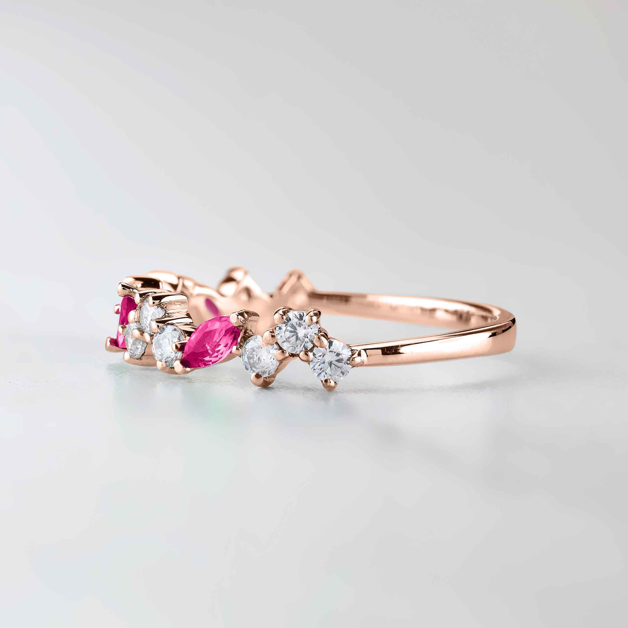 Ruby Wedding Band for Women Promise Anniversary Bands Gift