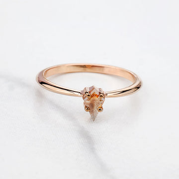 Kite Cut Fancy Colored Natural Rustic Diamond Engagement Ring