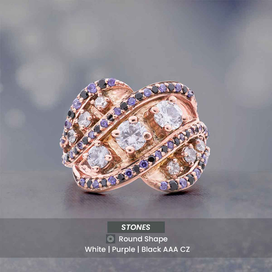 Cocktail Engagement Ring Multi Gemstone Statement Party Rings