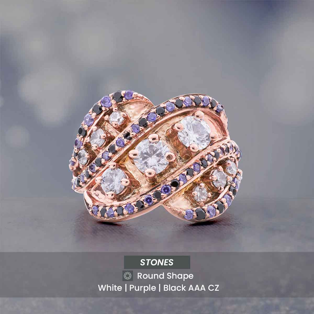 Cocktail Engagement Ring Multi Gemstone Statement Party Rings
