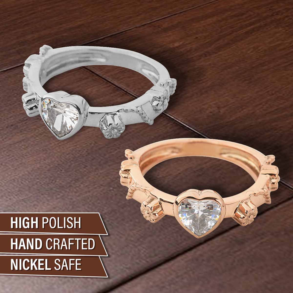 Solitaire Heart Moissanite Diamond Ring Proposal Ring Valentine's Day Gift Rose Gold Sterling Silver