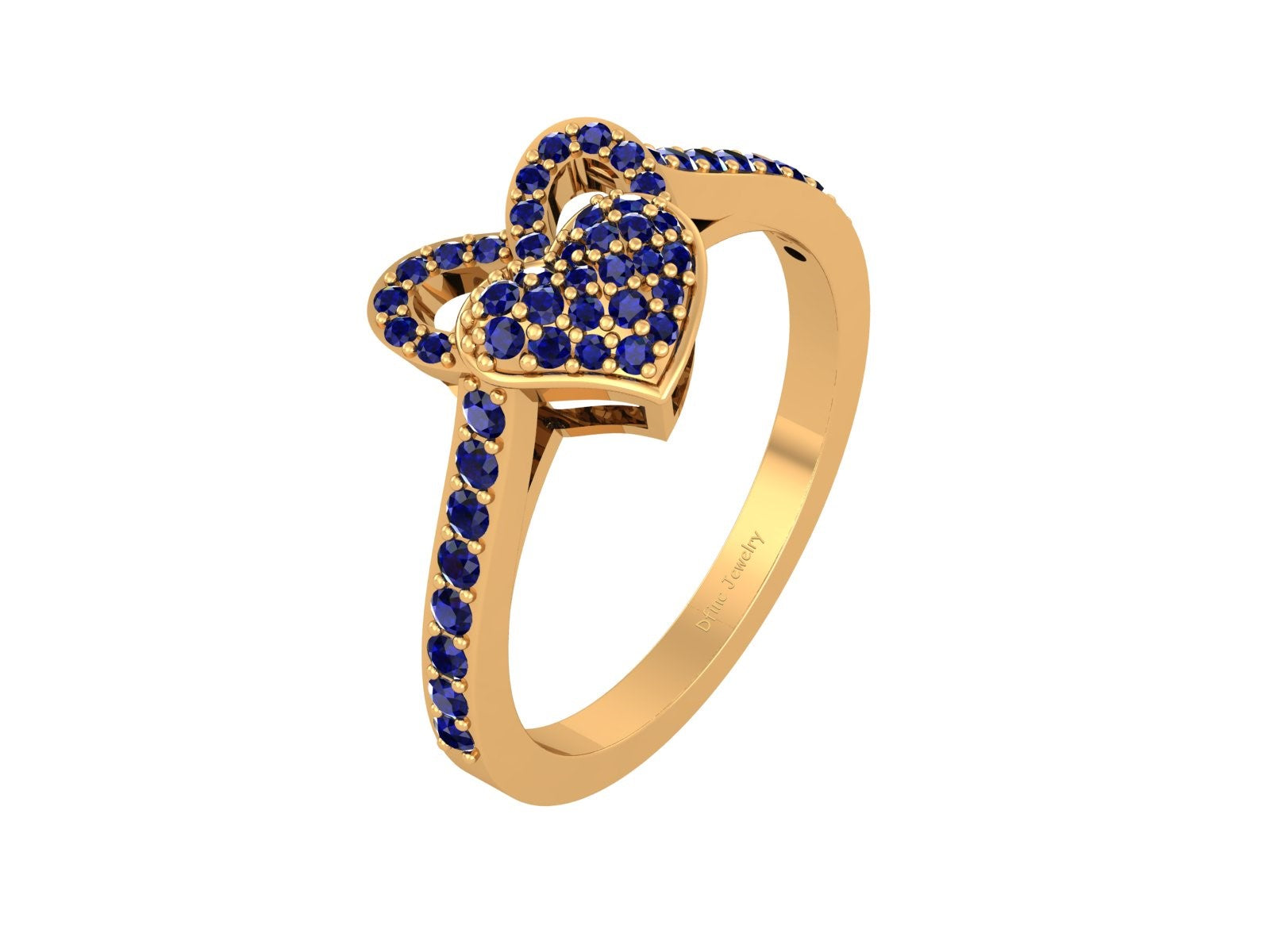 SOLID 18K ROSE GOLD HEART ENGAGEMENT RING