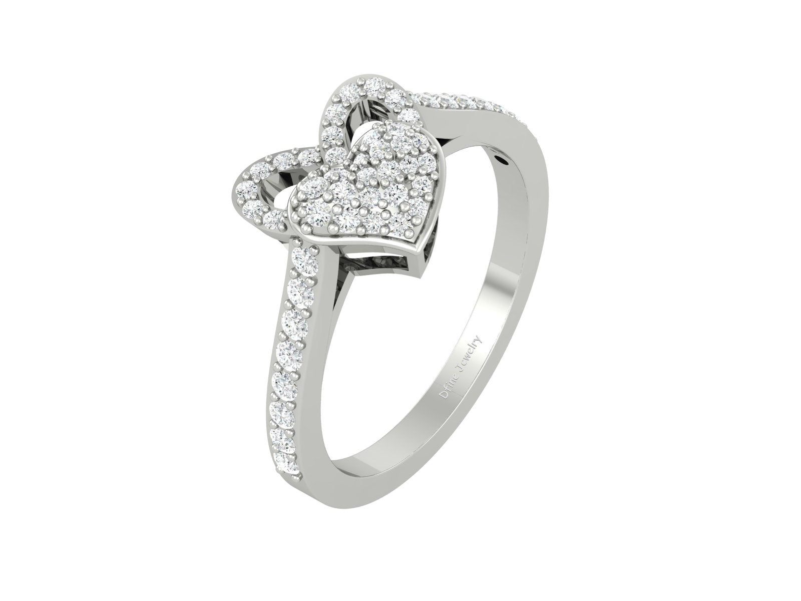 0.45CTTW DIAMOND HEART RING