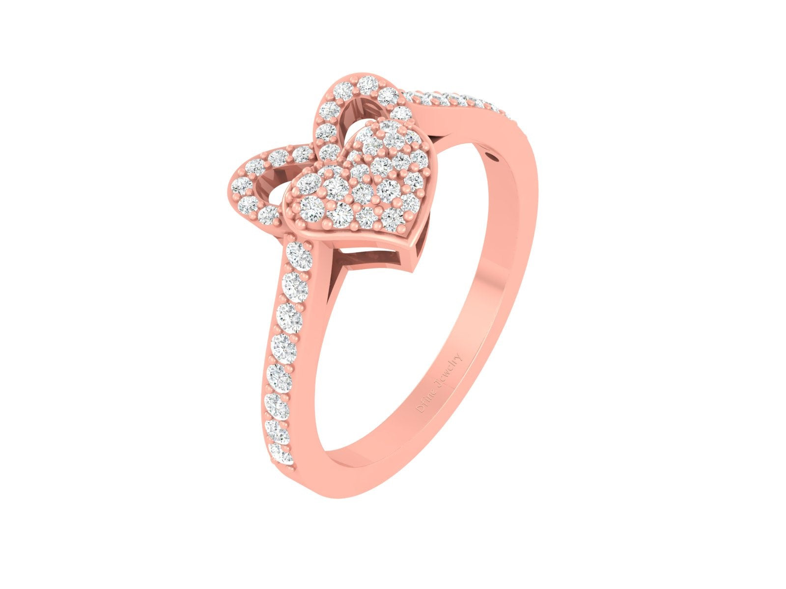 0.45CTTW DIAMOND HEART RING