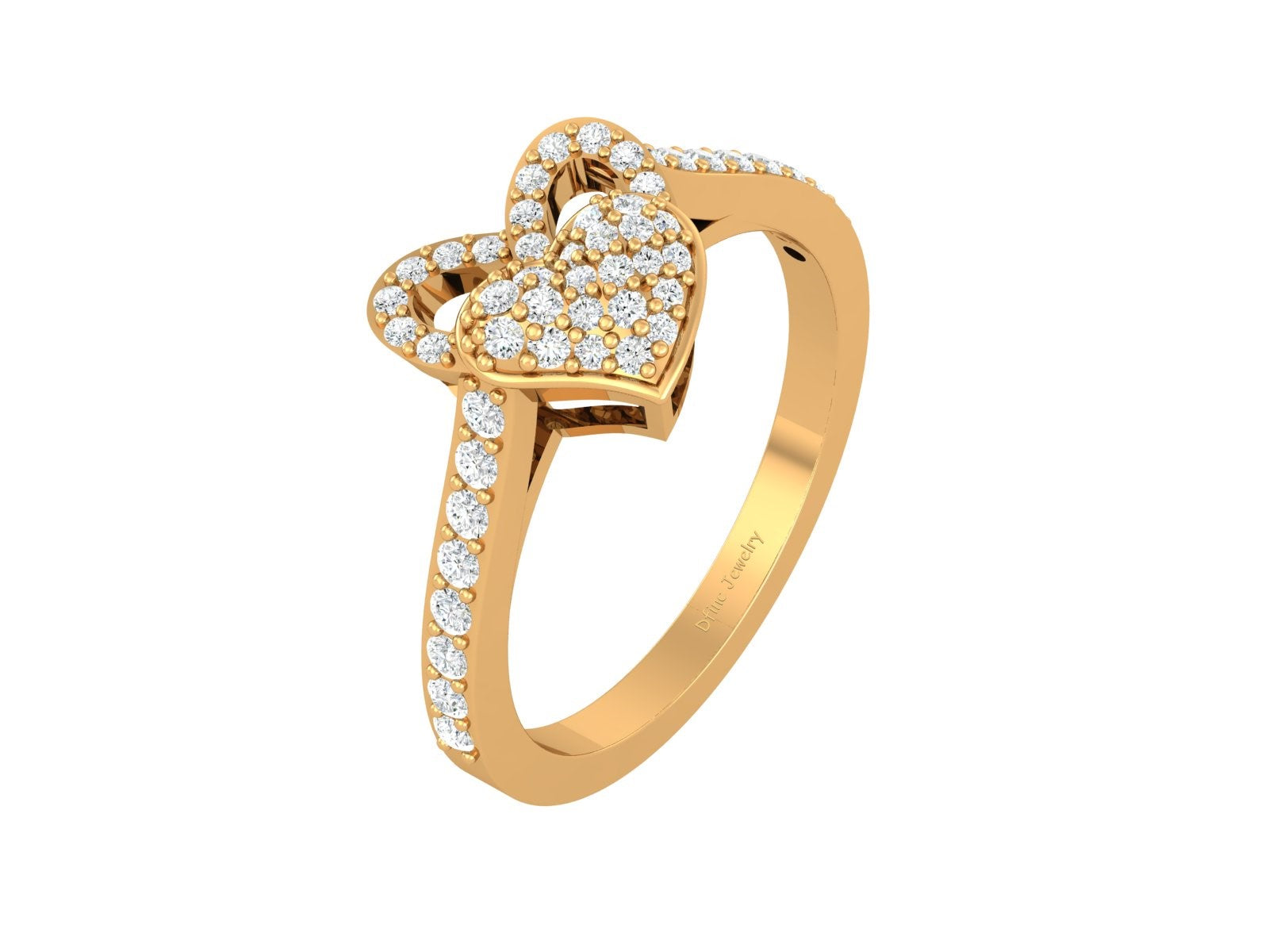 0.45CTTW DIAMOND HEART RING