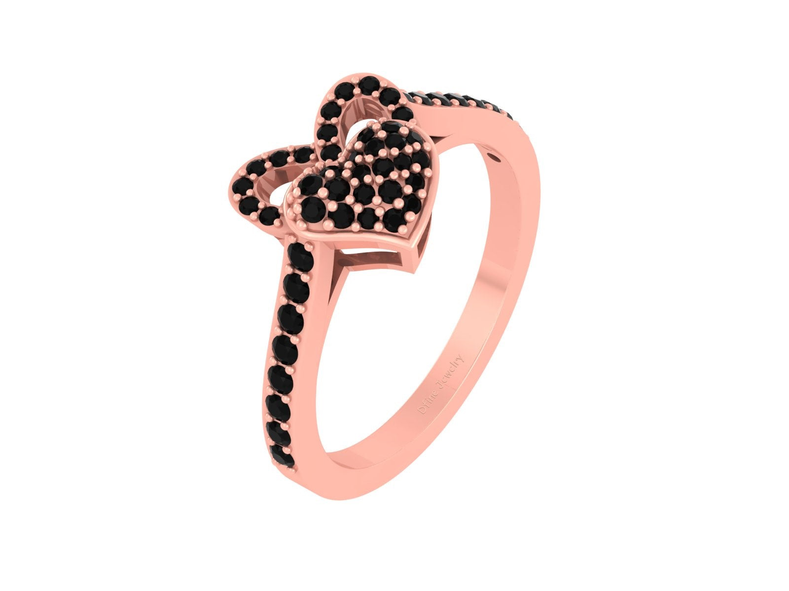 BLACK DIAMOND HEART ENGAGEMENT RING