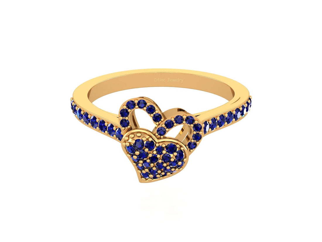 SOLID 18K ROSE GOLD HEART ENGAGEMENT RING