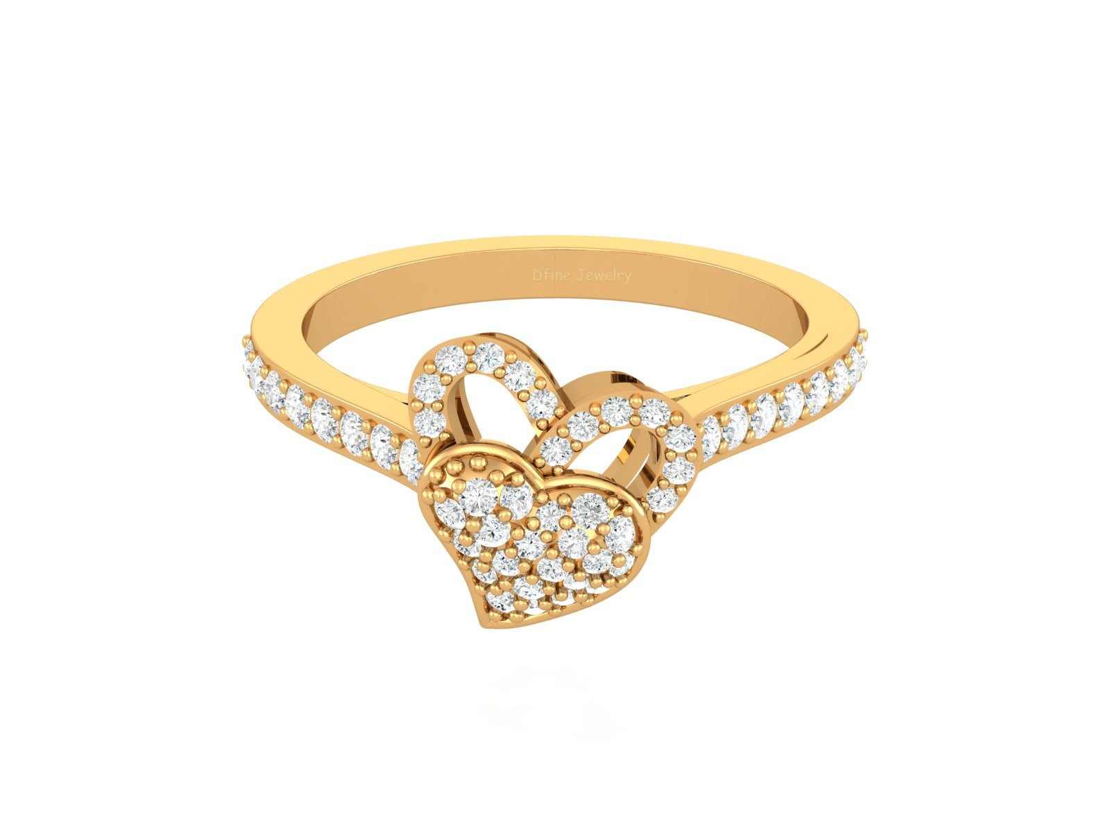 0.45CTTW DIAMOND HEART RING