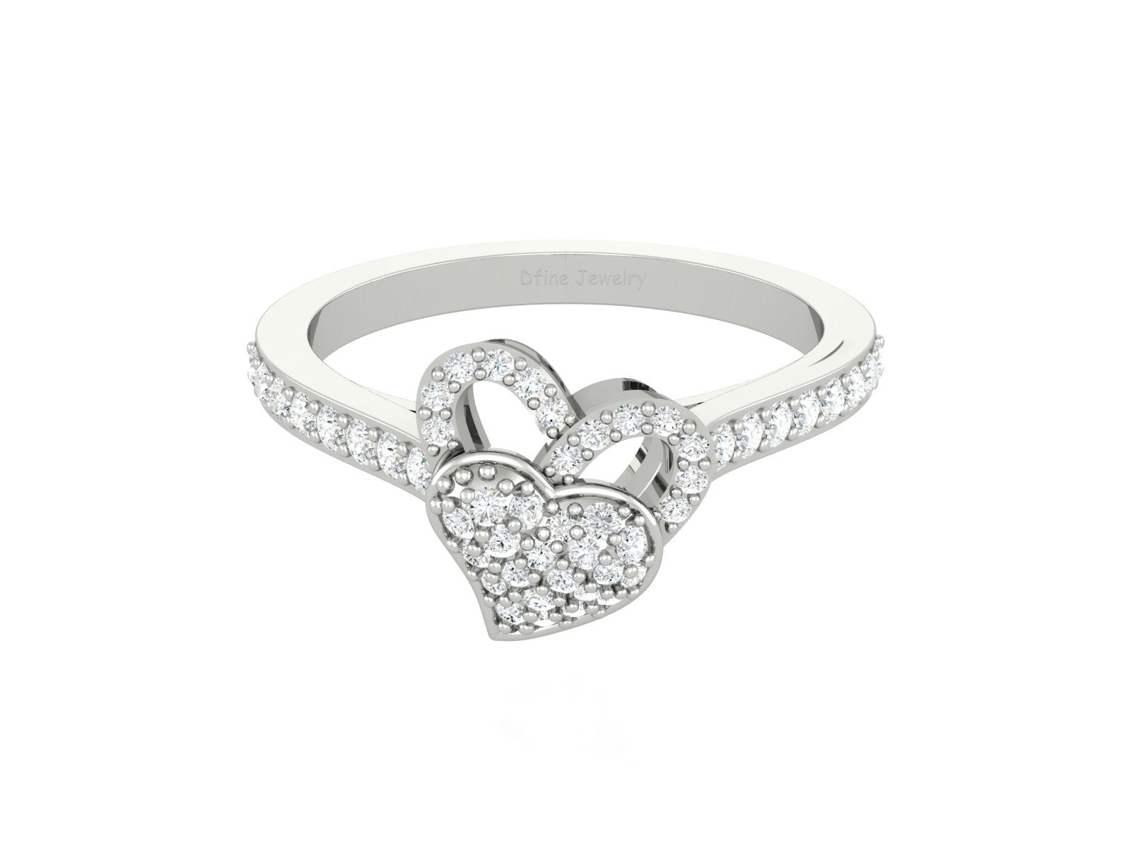 0.45CTTW DIAMOND HEART RING