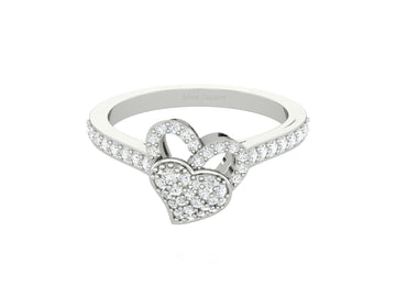 0.45CTTW DIAMOND HEART RING
