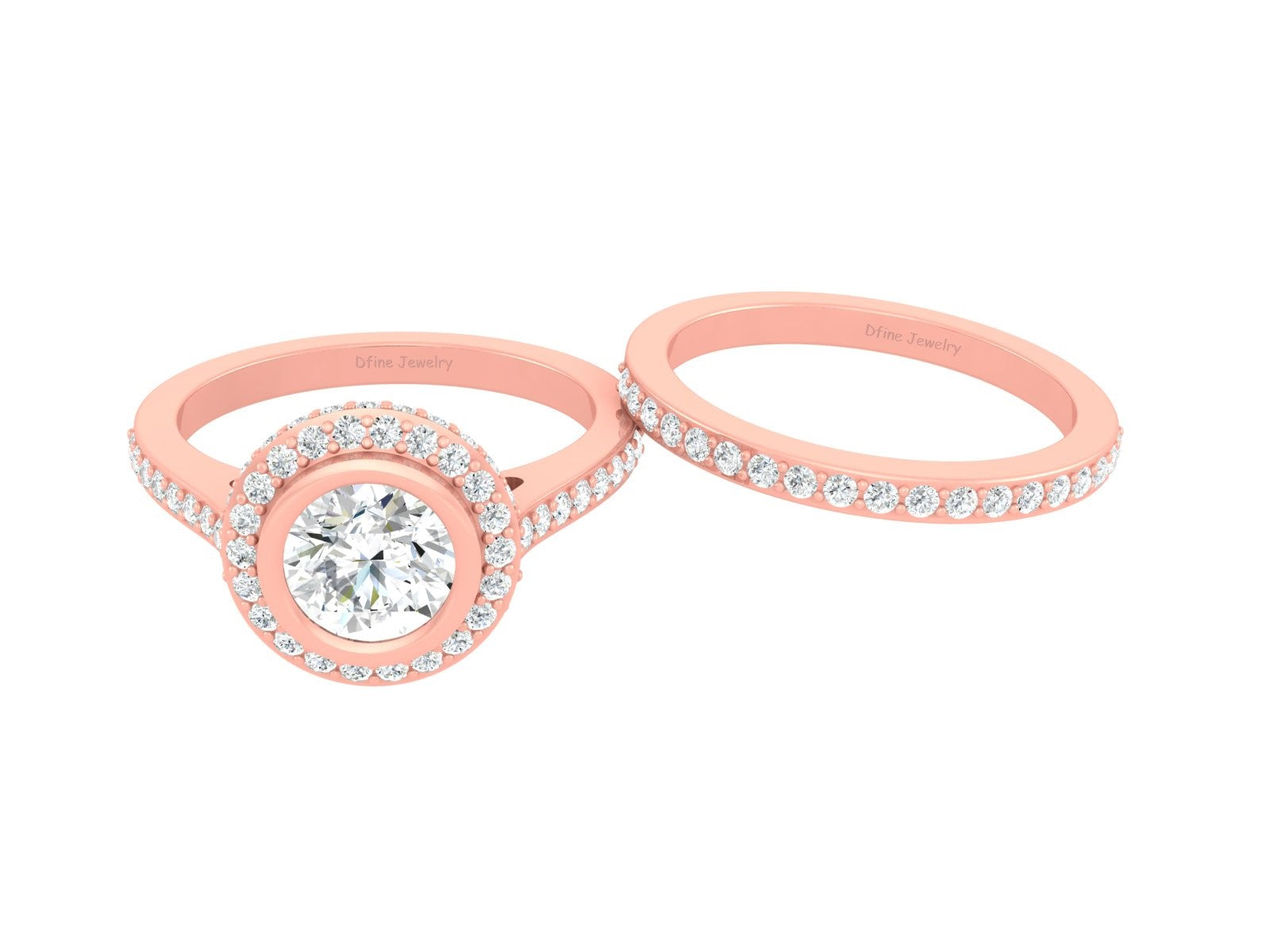 1.90CTTW DIAMOND WEDDING RING SET