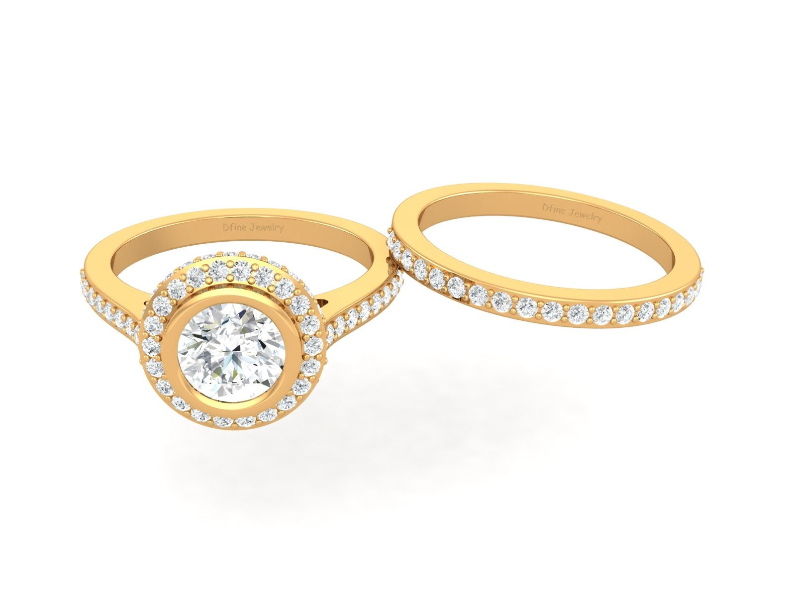 1.90CTTW DIAMOND WEDDING RING SET