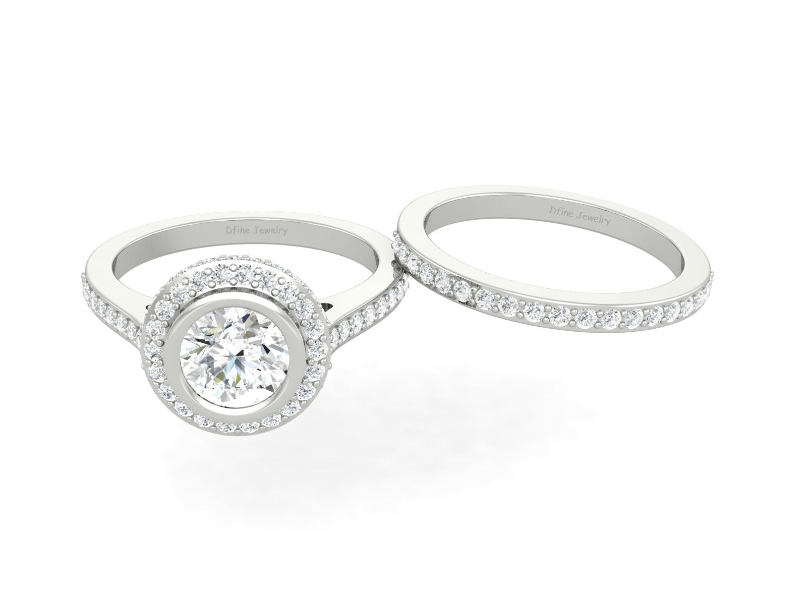 1.90CTTW DIAMOND WEDDING RING SET