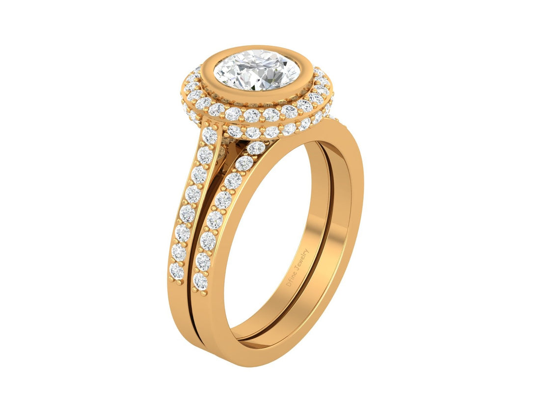 1.90CTTW DIAMOND WEDDING RING SET