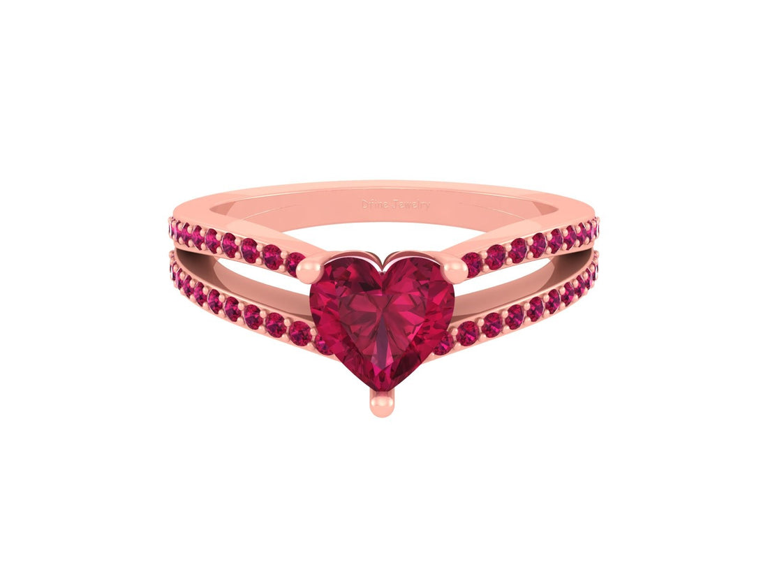 HEART SHAPE RUBY ENGAGEMENT RING