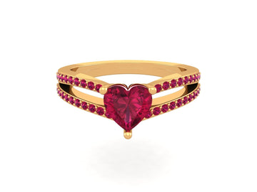 HEART SHAPE RUBY ENGAGEMENT RING