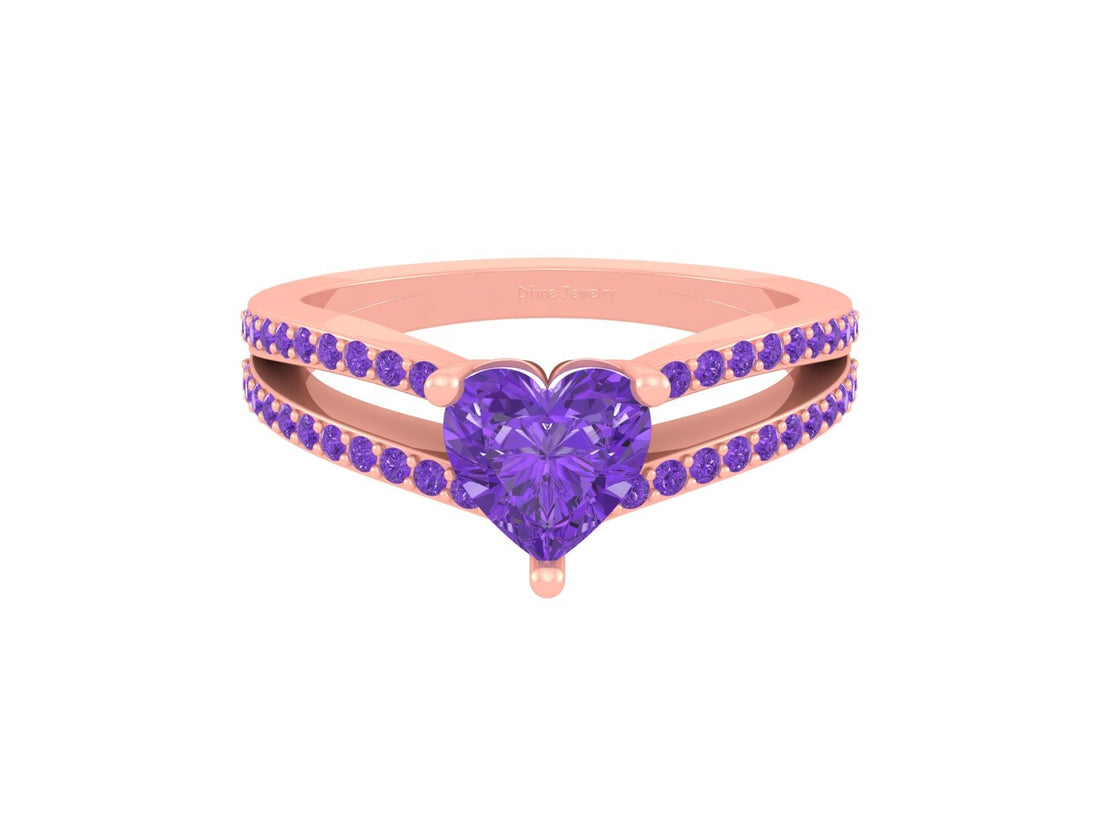 PURPLE AMETHYST ENGAGEMENT RING