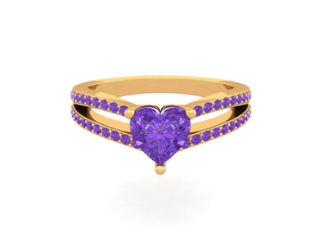 PURPLE AMETHYST ENGAGEMENT RING