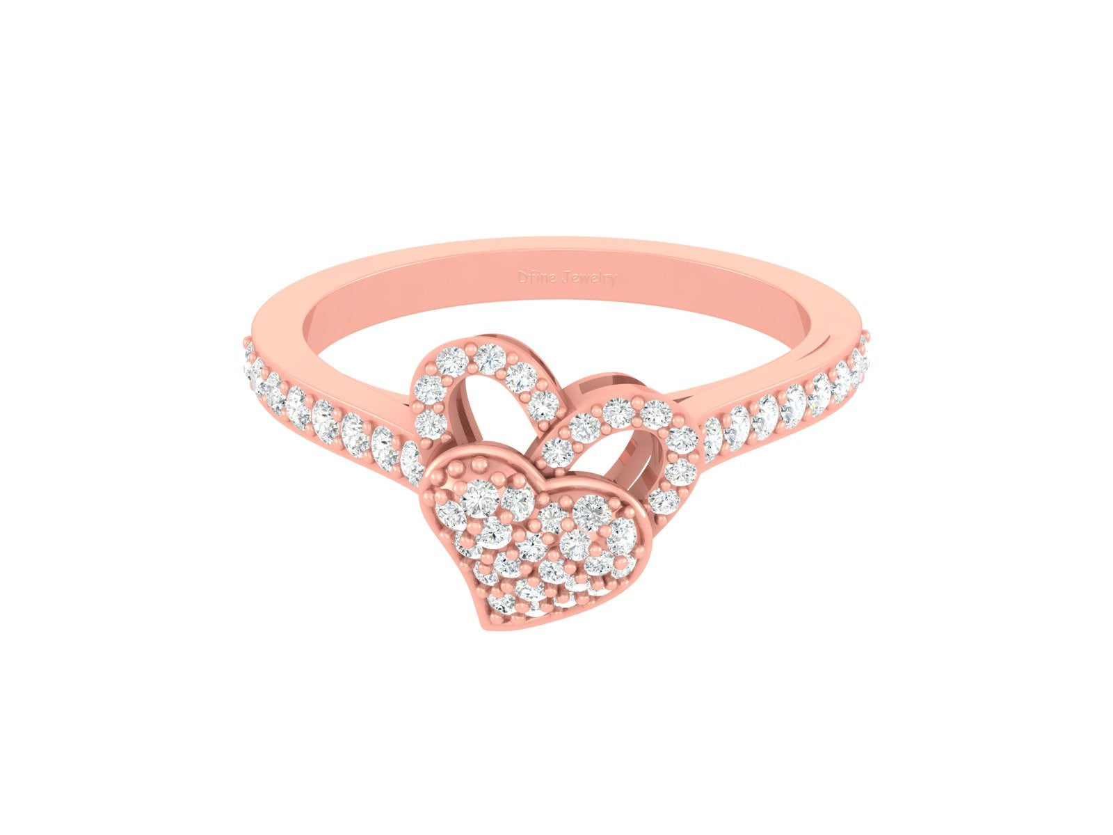 0.45CTTW DIAMOND HEART RING