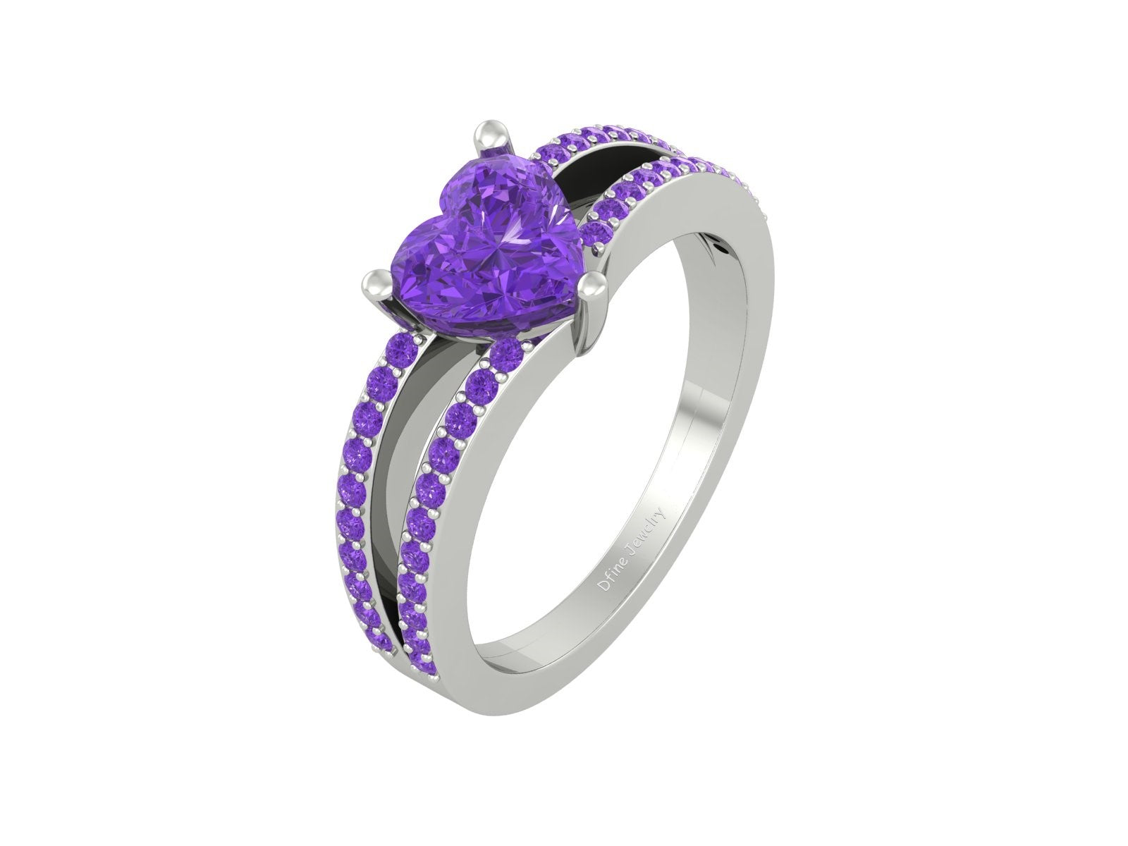 PURPLE AMETHYST ENGAGEMENT RING