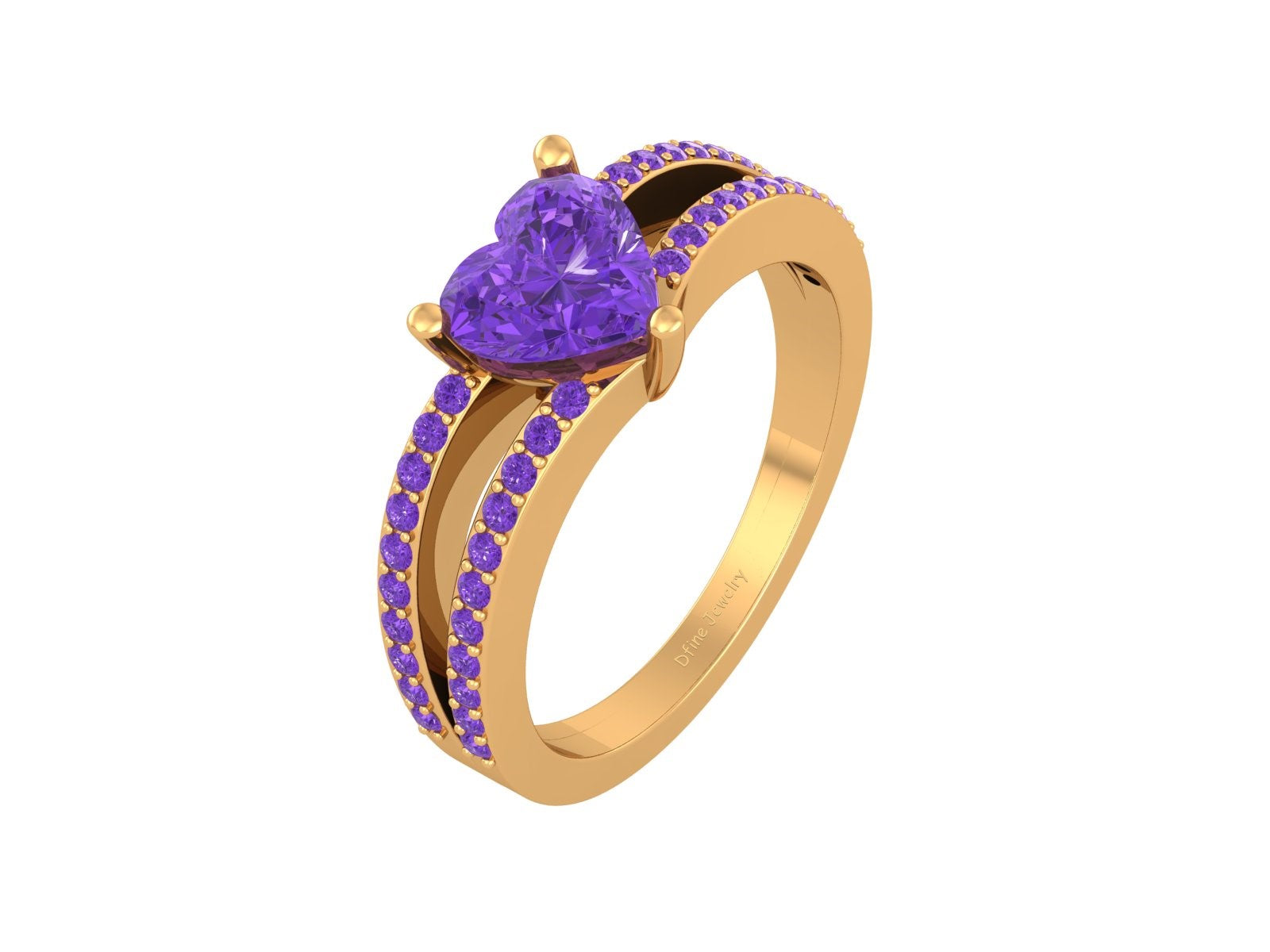 PURPLE AMETHYST ENGAGEMENT RING
