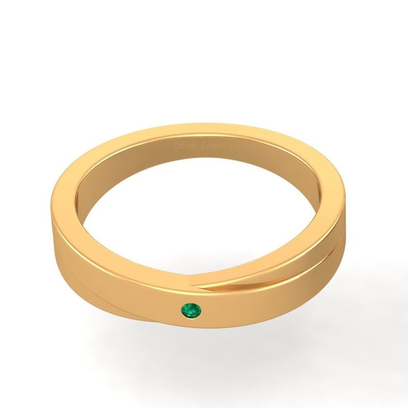 SOLID 14K GOLD WEDDING BAND FOR HER