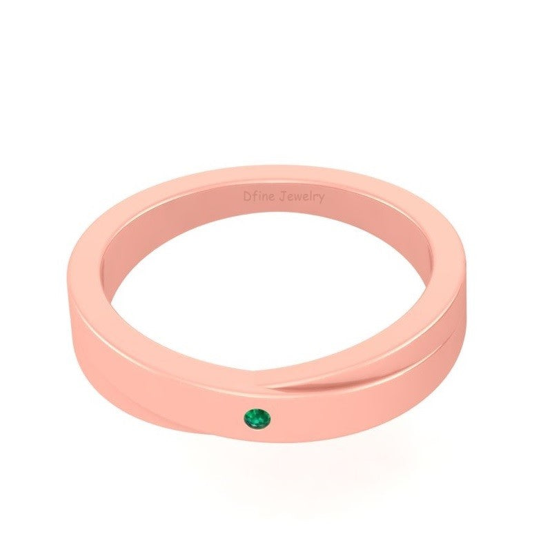 SOLID 14K GOLD WEDDING BAND FOR HER