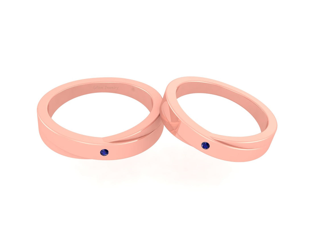 GOLD WEDDING BAND SET HIS AND HERS