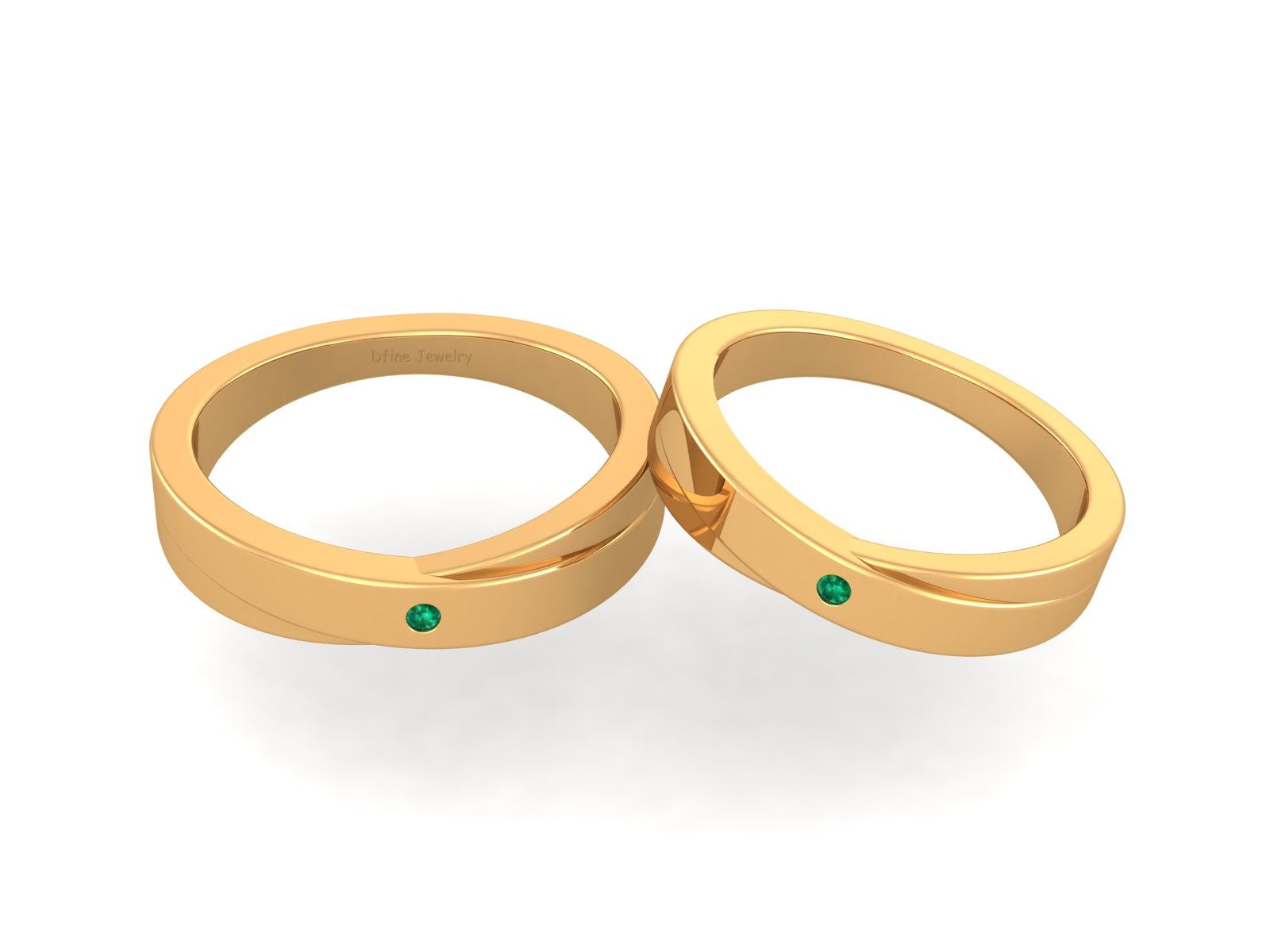 MATCHING ANNIVERSARY BAND SET FOR COUPLE