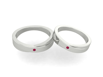BRIDE AND GROOM WEDDING BAND SET
