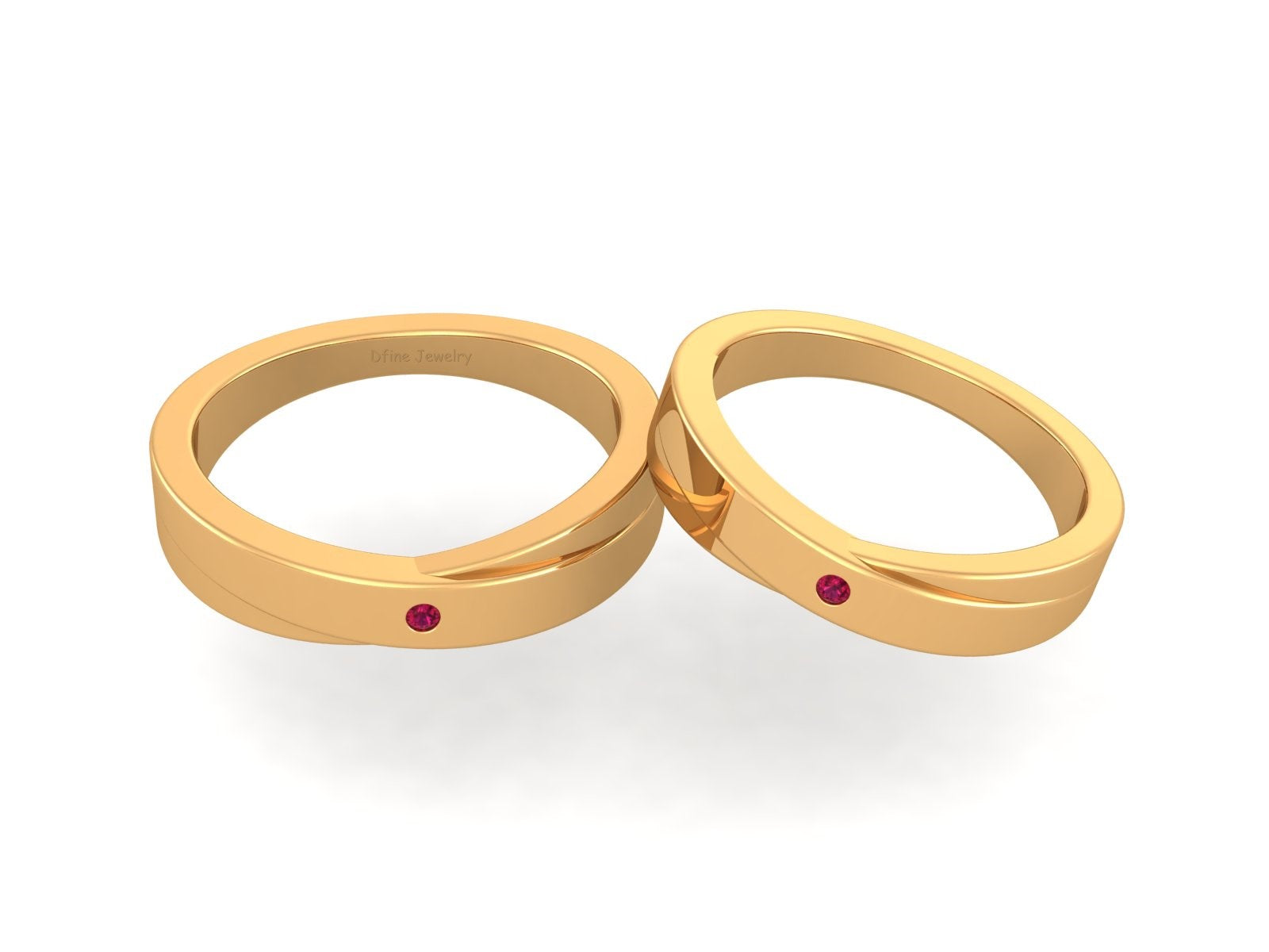 BRIDE AND GROOM WEDDING BAND SET